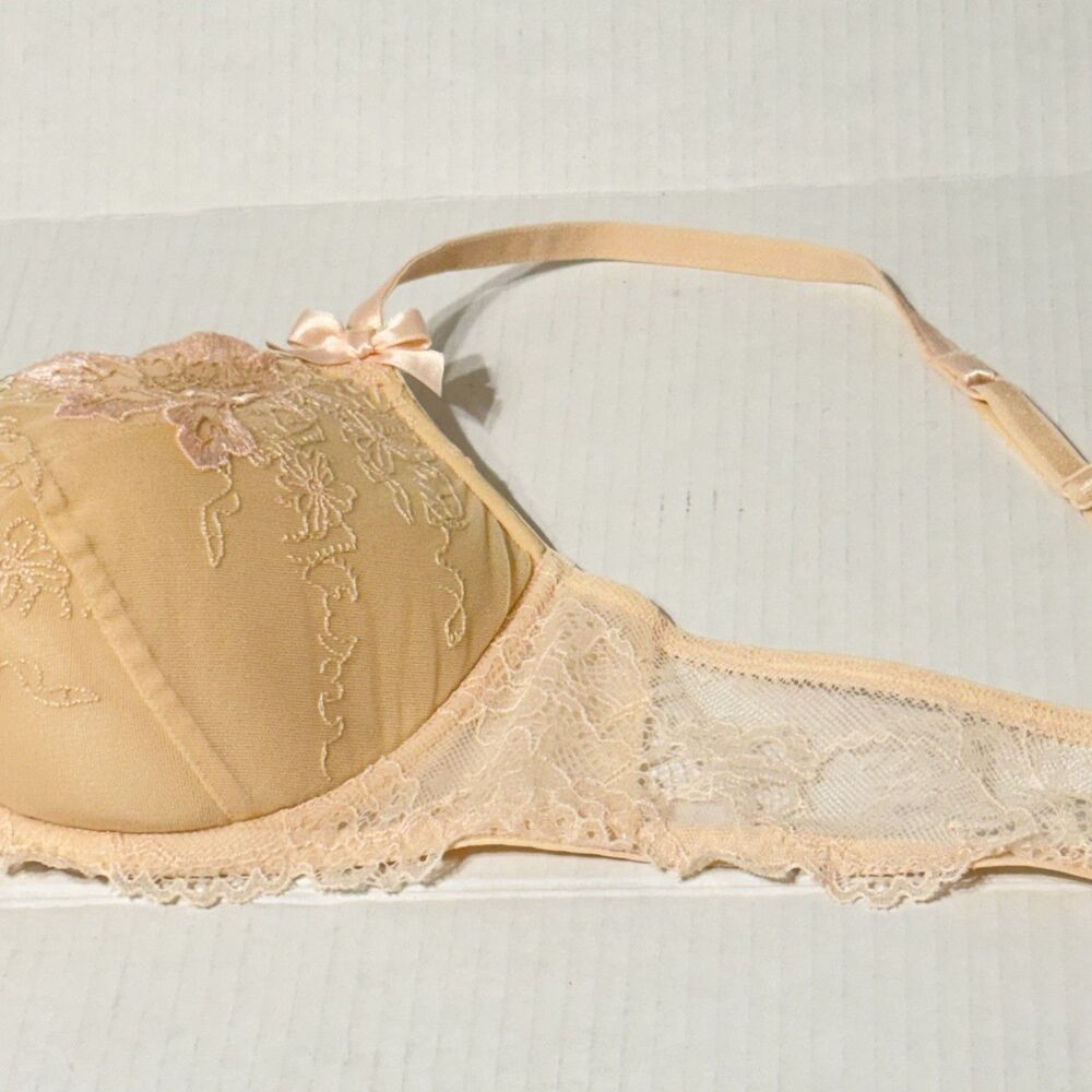 LISE CHARMEL Push Up Bra 38C Nude Pink Underwire Padded AC3503 Lace Embroidered - Picture 4 of 10